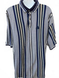 Vintage IZOD Stripe Polo Shirt XL Blue