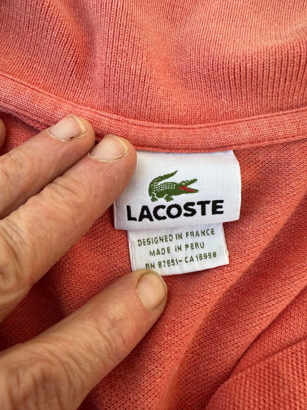 Lacoste Salmon Polo Shirt Small Classic Fit