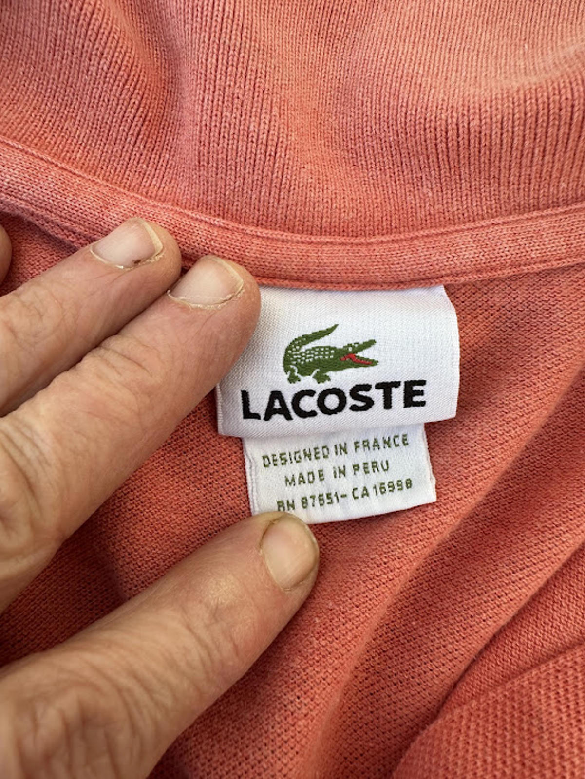 Lacoste Salmon Polo Shirt Small Classic Fit