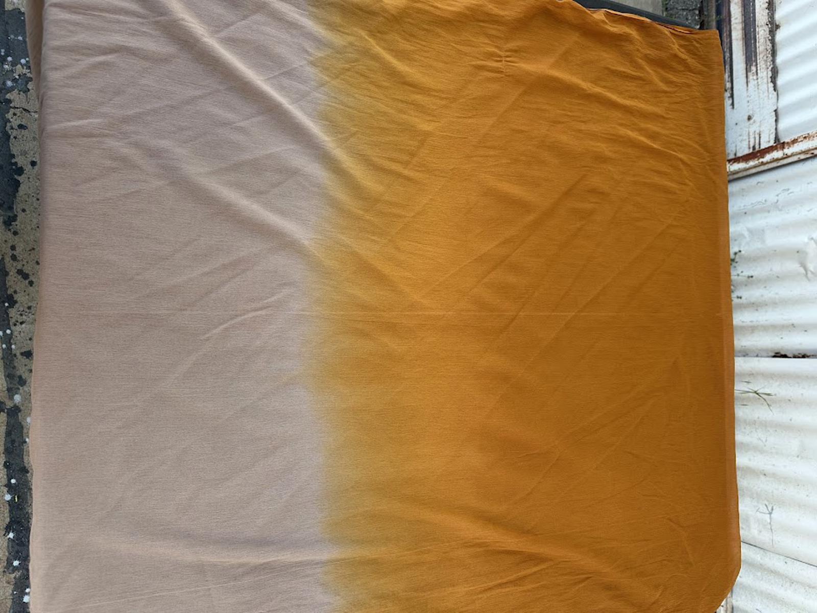 Silk Ombre Scarf Tan Mustard 34x88