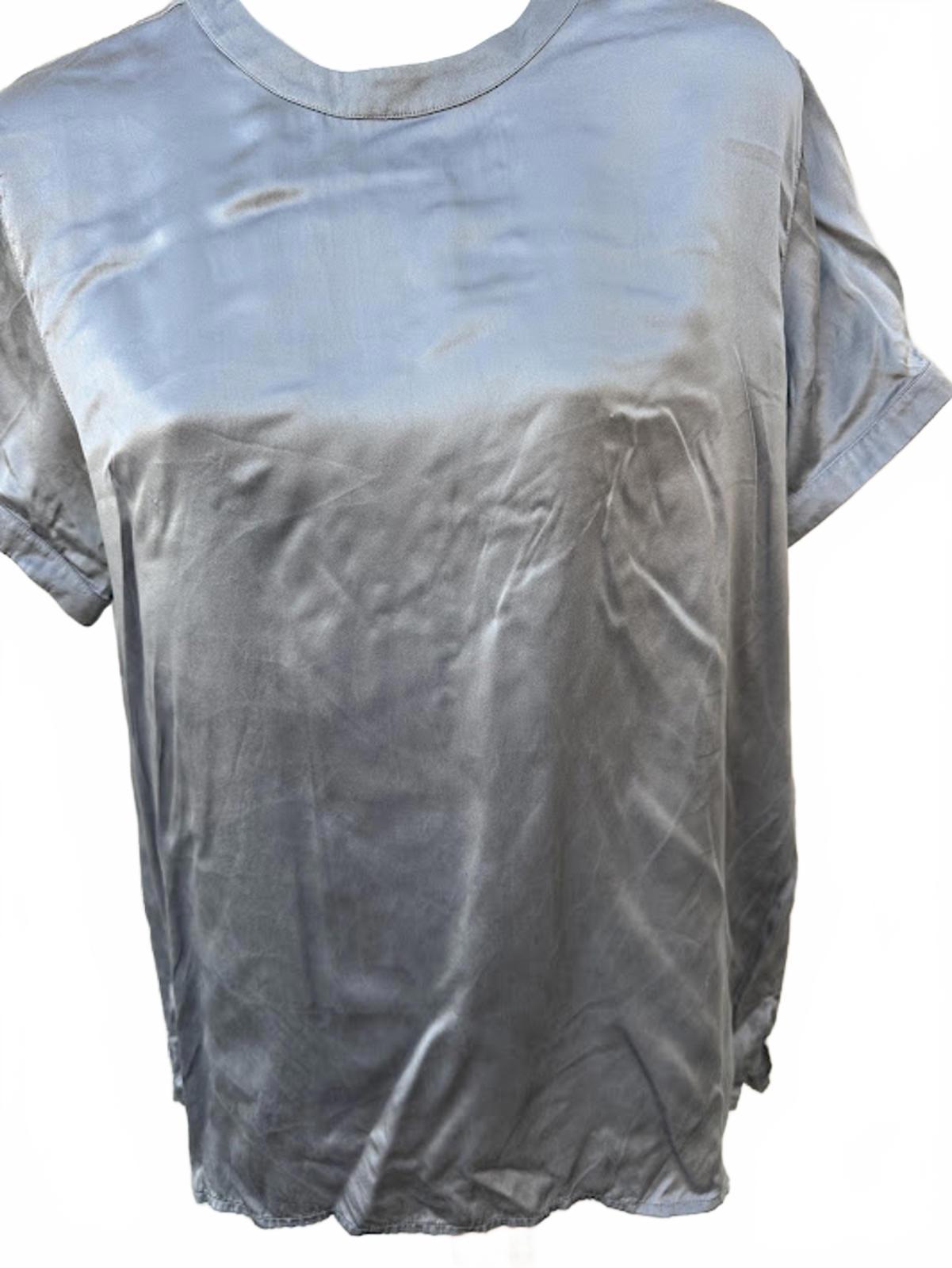 Rena Rowan Silk Gray Tee Blouse Size 8