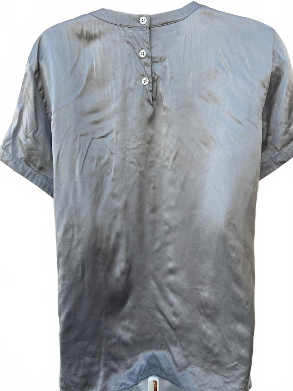 Rena Rowan Silk Gray Tee Blouse Size 8