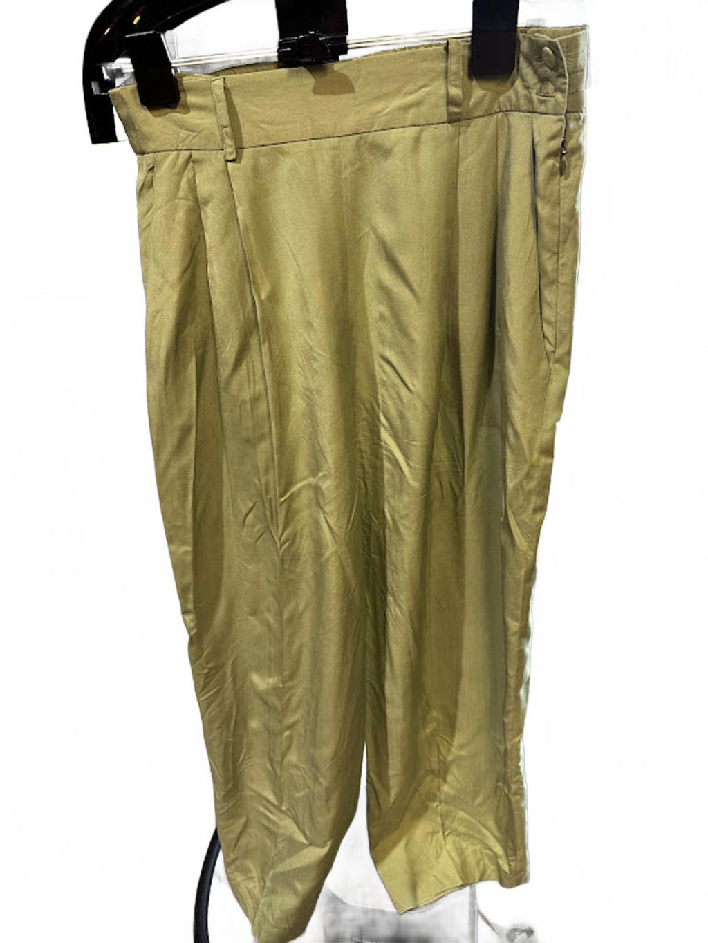 Vintage Silk Mint Green Pants Elastic Waist M