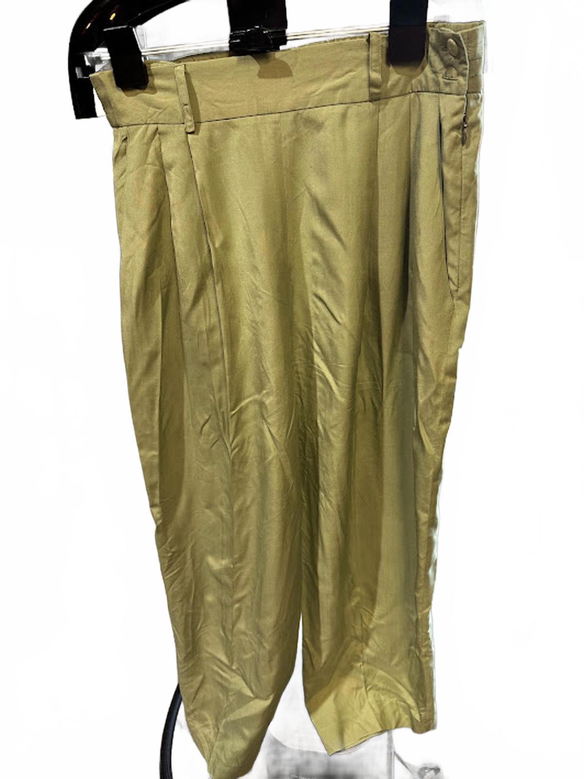 Vintage Silk Mint Green Pants Elastic Waist M