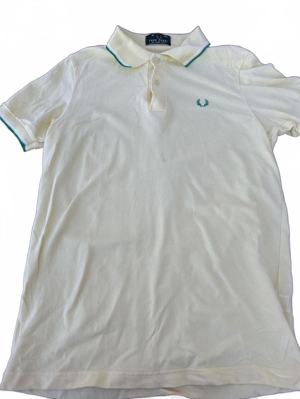 Fred Perry Yellow Polo Shirt Laurel Logo M