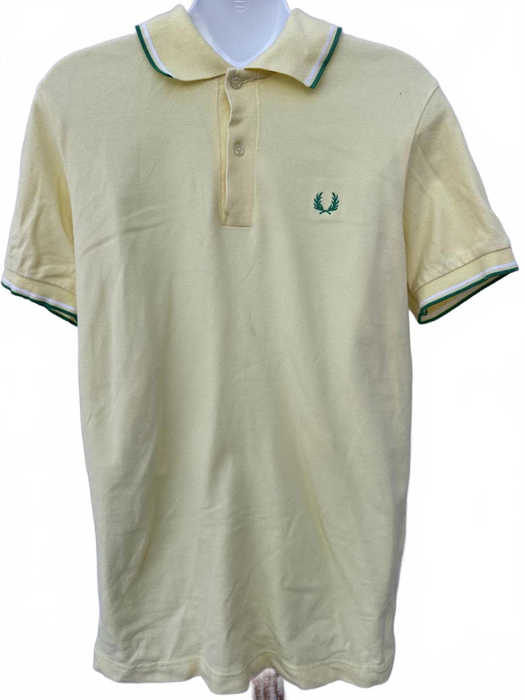 Fred Perry Yellow Polo Shirt Laurel Logo M