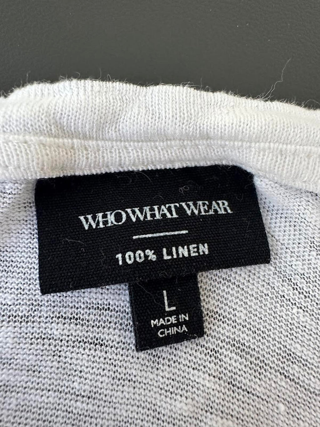 Who What Wear Linen White Top L Lightweight