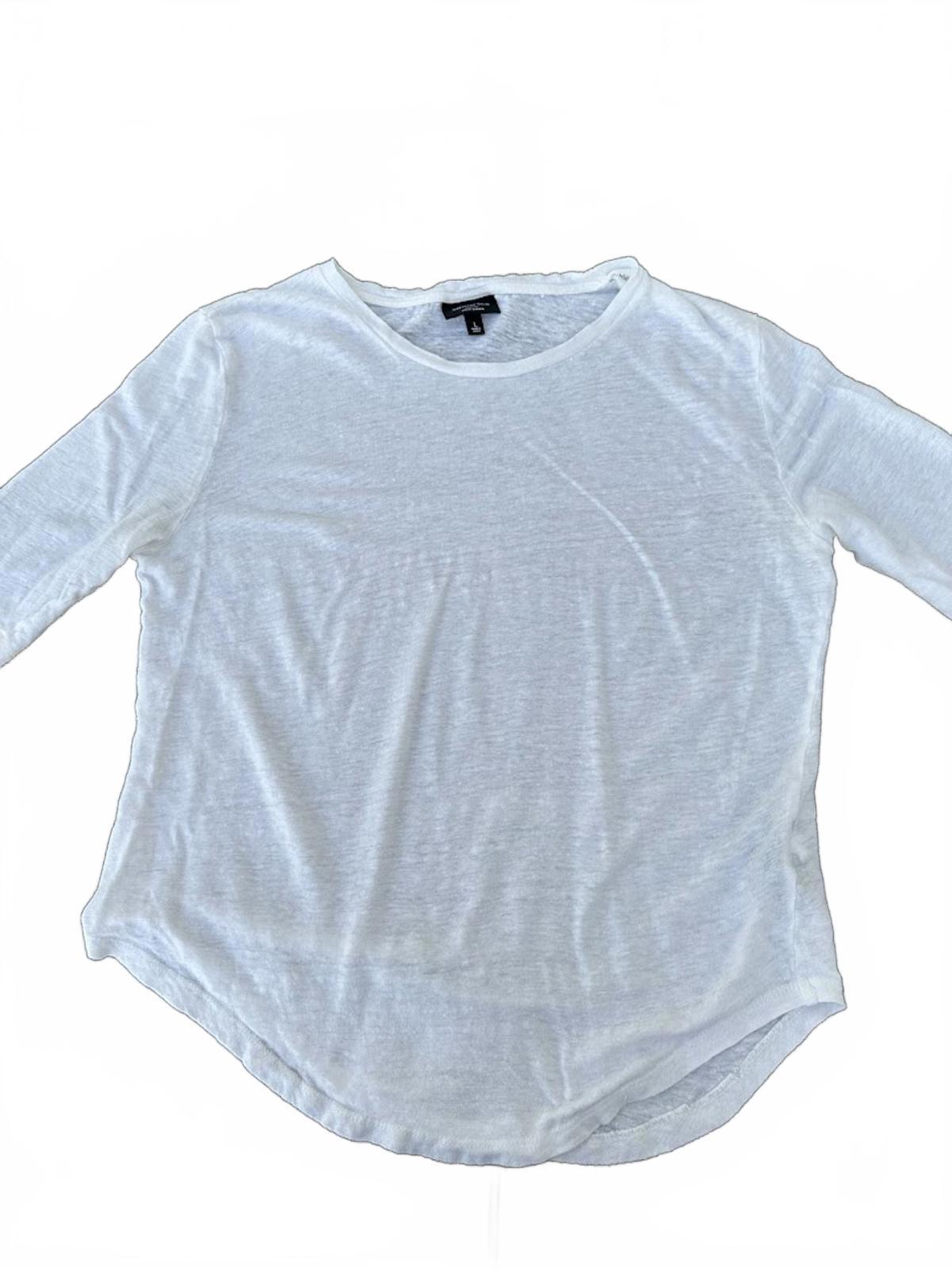 Who What Wear Linen White Top L Lightweight