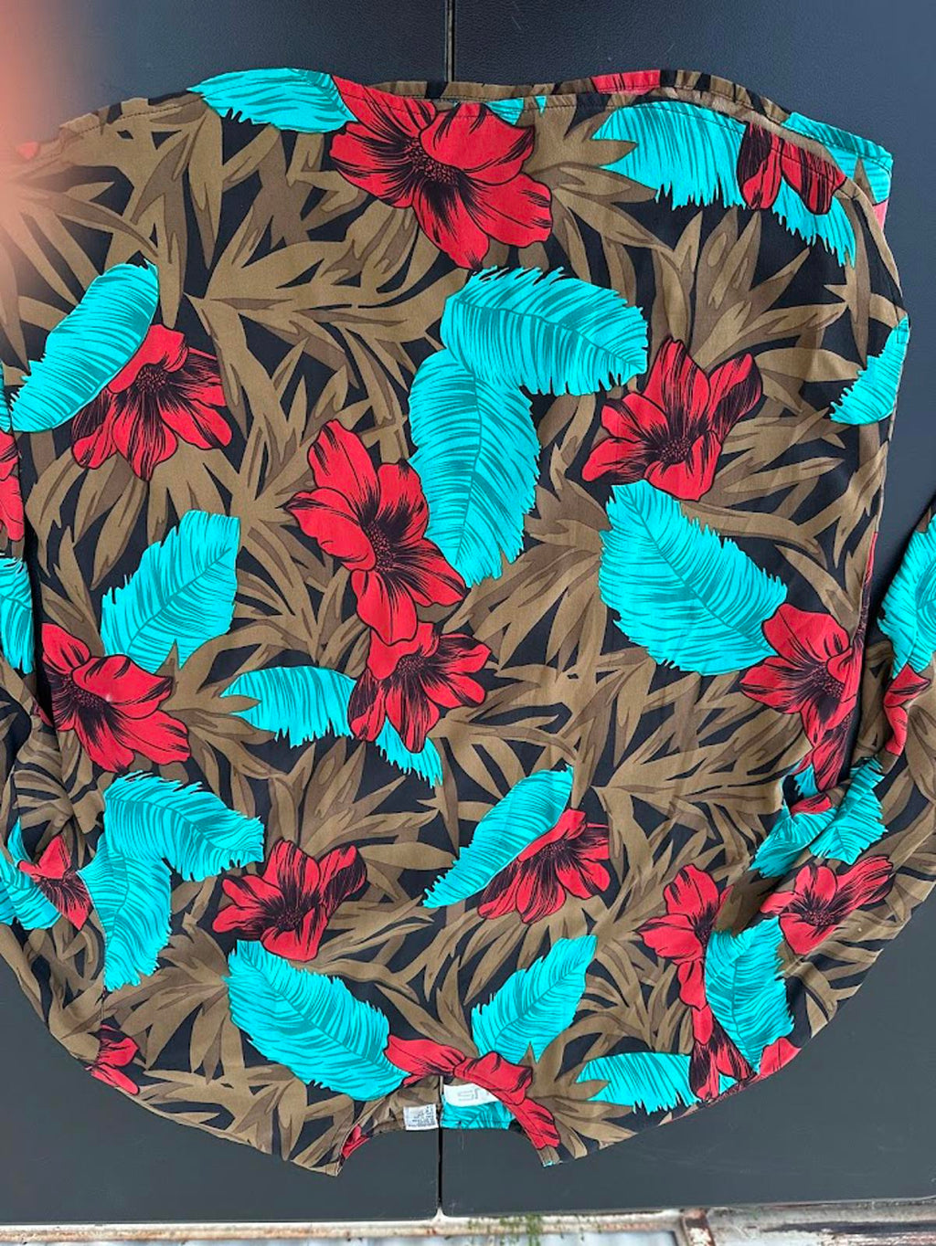 Chaus Silk Floral Blouse Shoulder Pads L