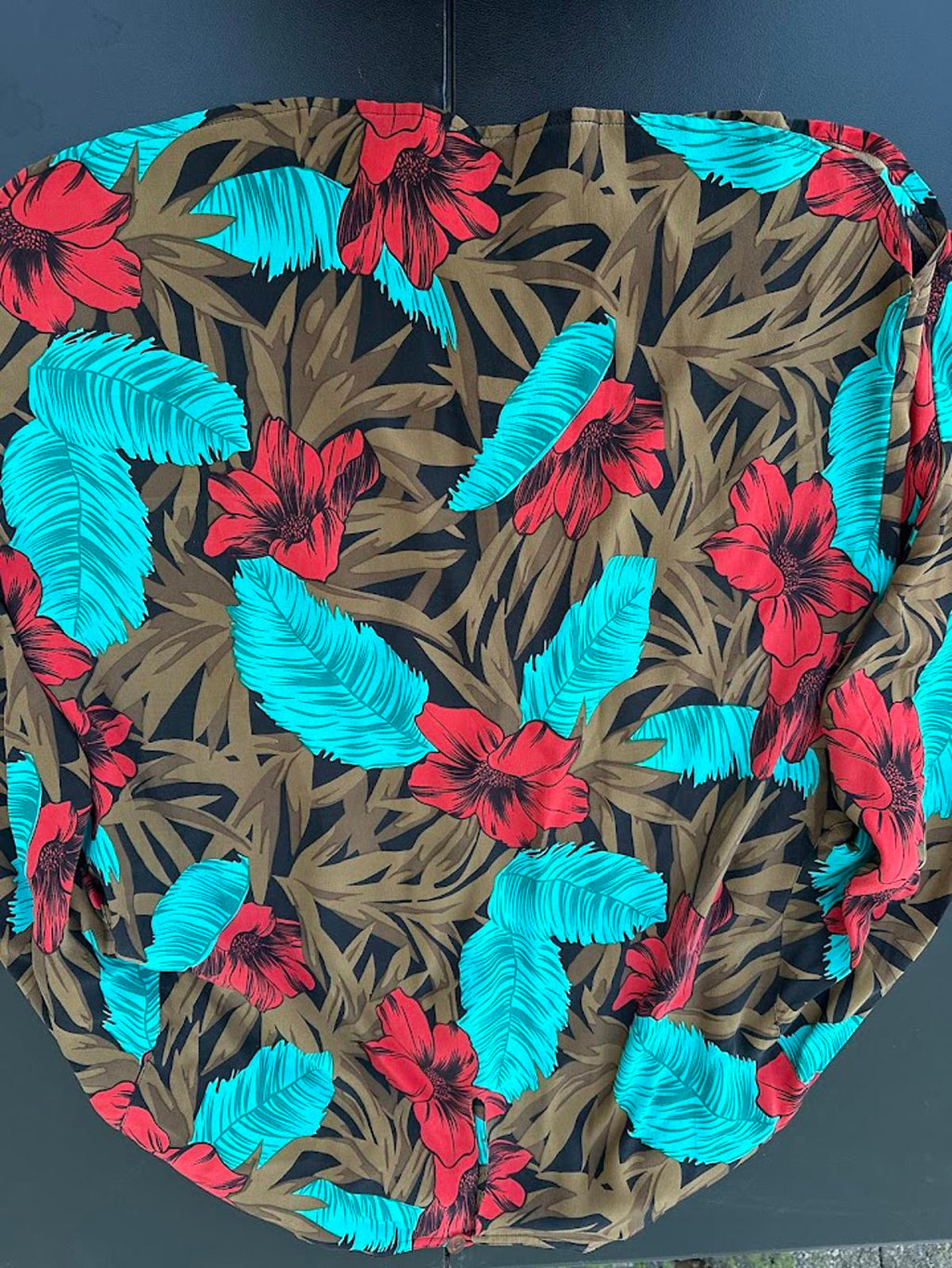 Chaus Silk Floral Blouse Shoulder Pads L