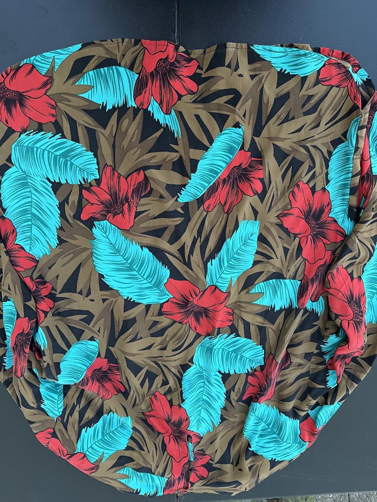 Chaus Silk Floral Blouse Shoulder Pads L