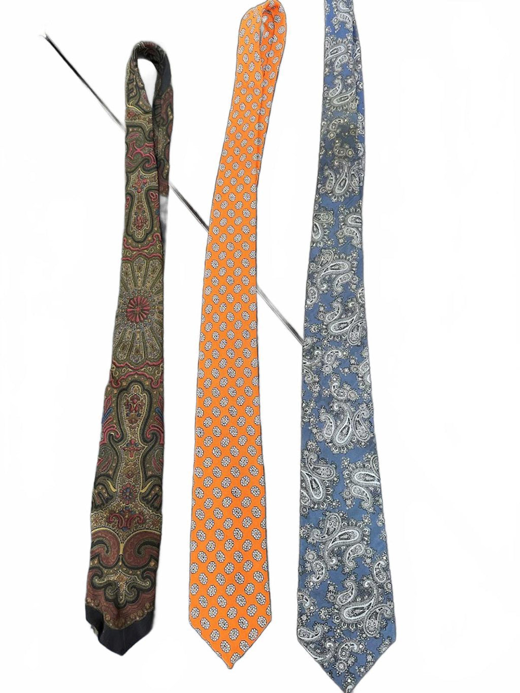 Vintage Silk Skinny Tie Bundle Paisley Set