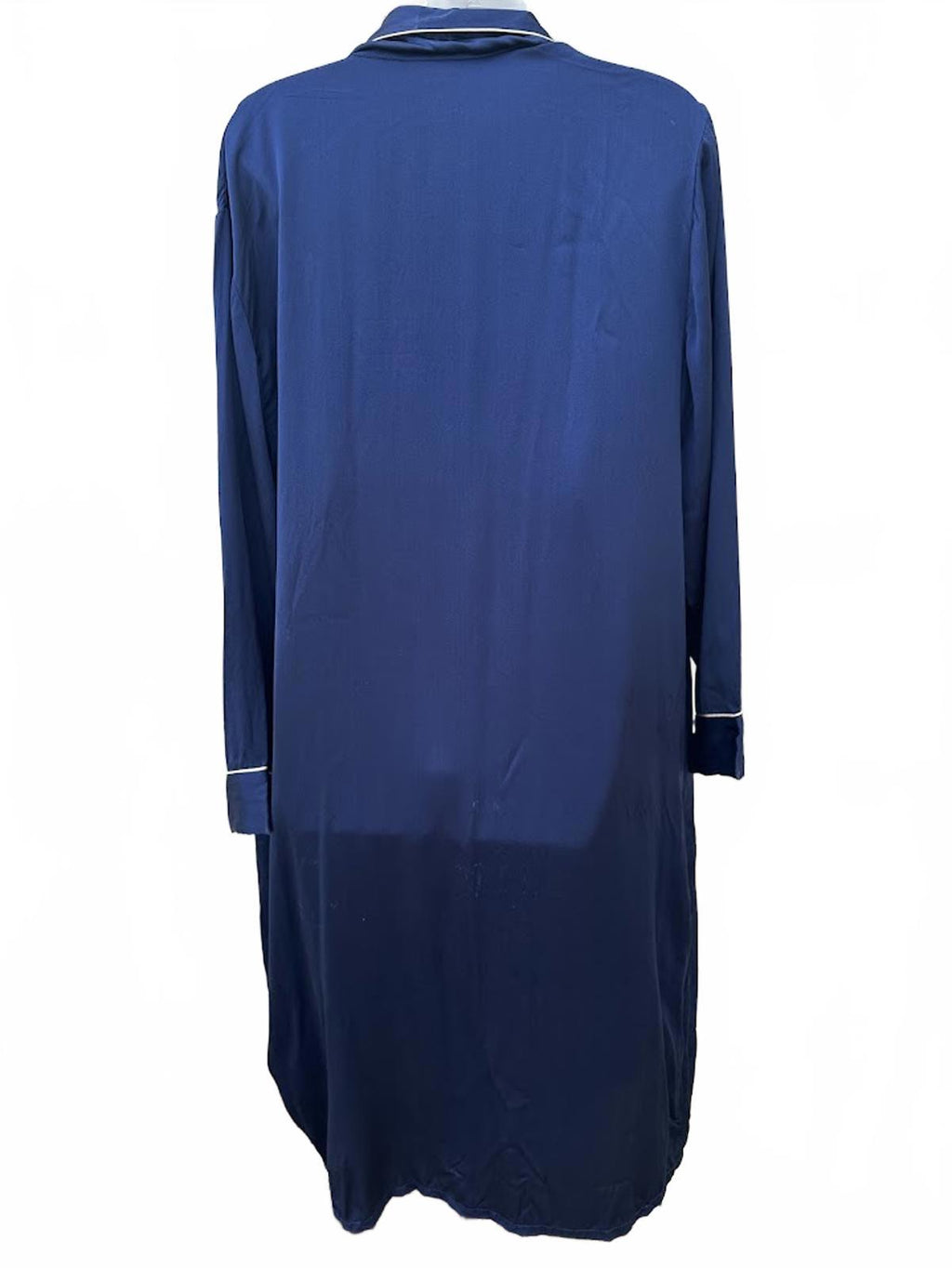 Vintage Silksilky Robe XL Navy Satin