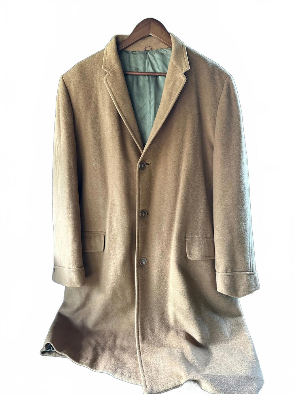 Vintage 1950s Camel Cashmere Overcoat 100% Pure Cashmere
