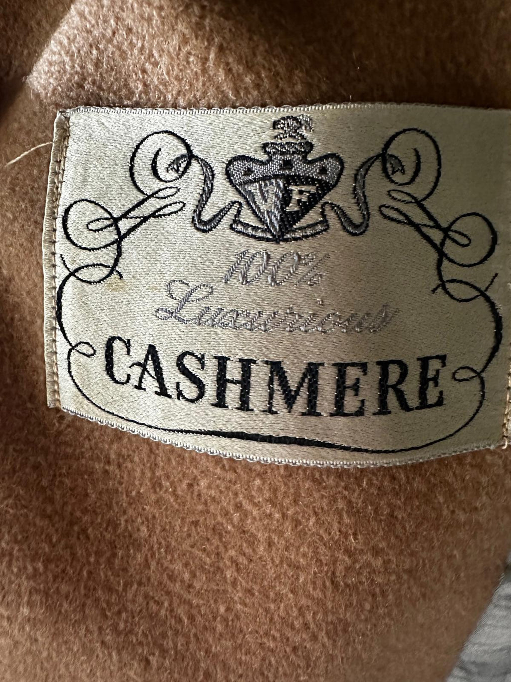 Vintage 1950s Camel Cashmere Overcoat 100% Pure Cashmere