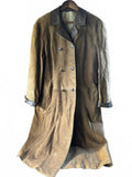 Vintage 1970s Double-Breasted Suede Overcoat Leather Trim
