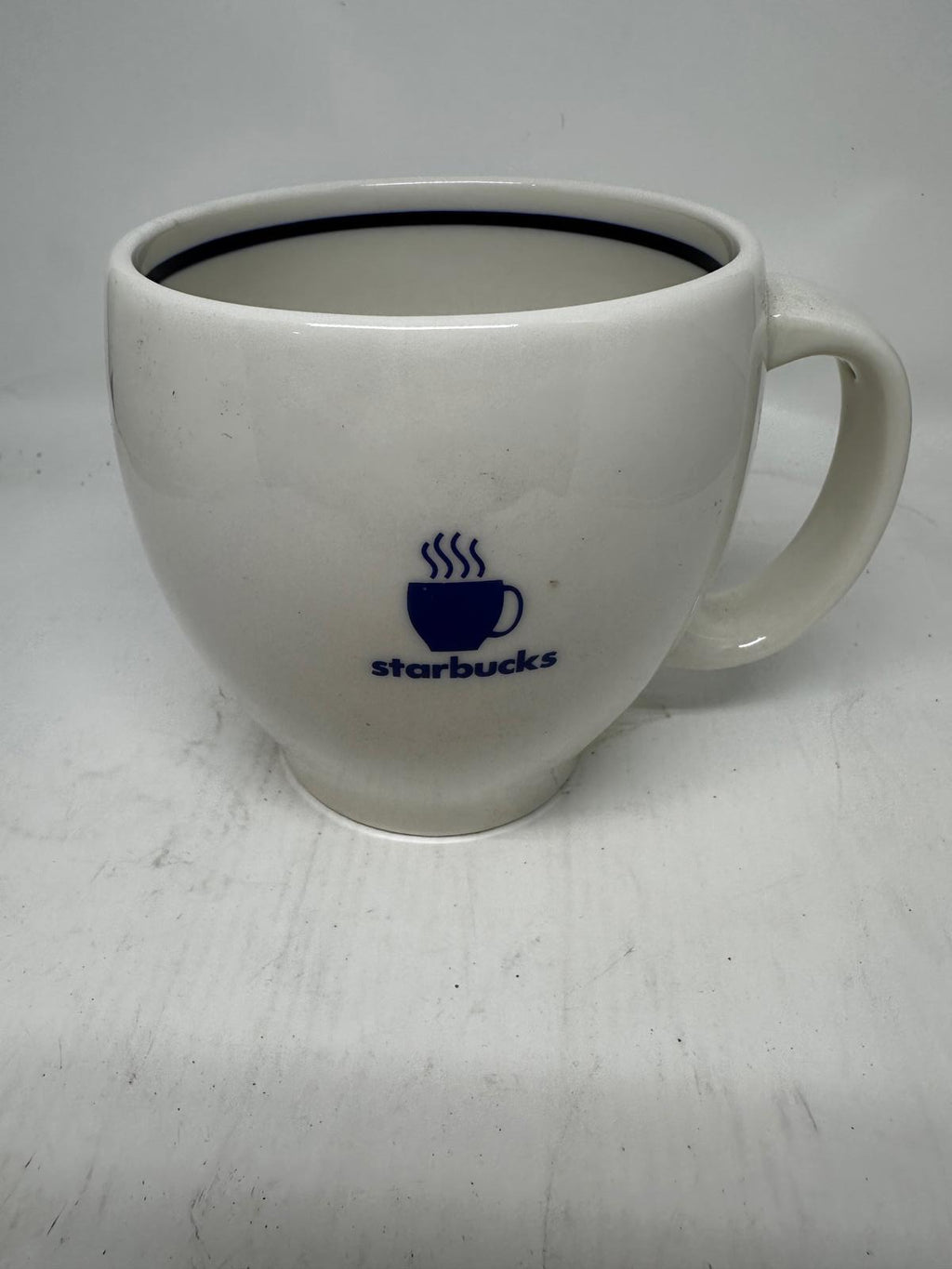 Starbucks Barista Series Mug 2002 White Blue Steaming Cup Logo 12 oz Vintage mug