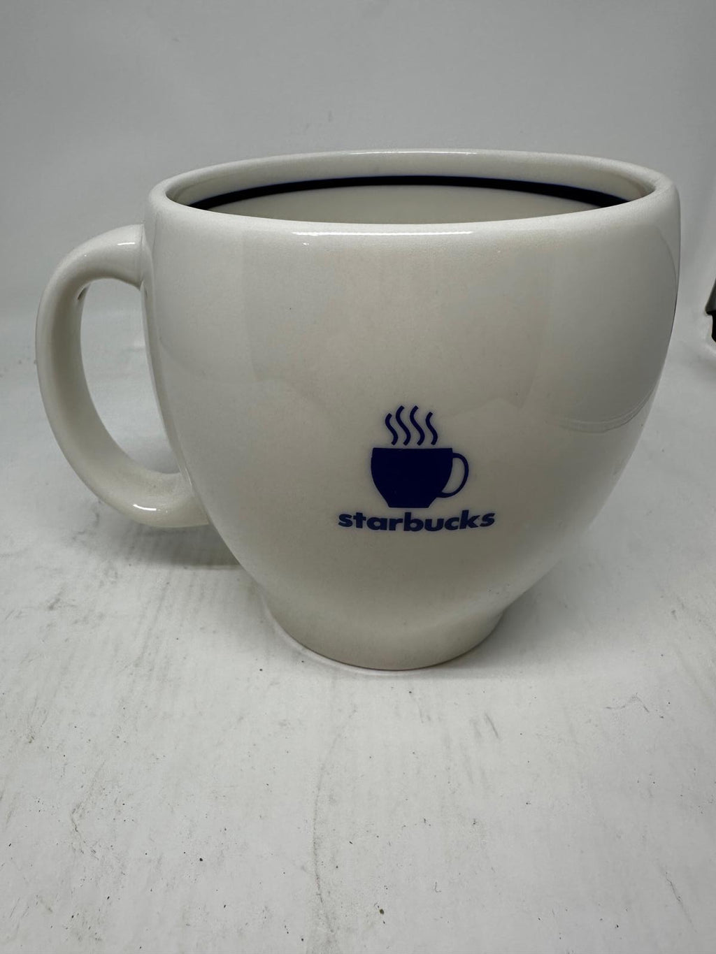 Starbucks Barista Series Mug 2002 White Blue Steaming Cup Logo 12 oz Vintage mug