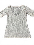 Lululemon White Textured Logo Tee Top