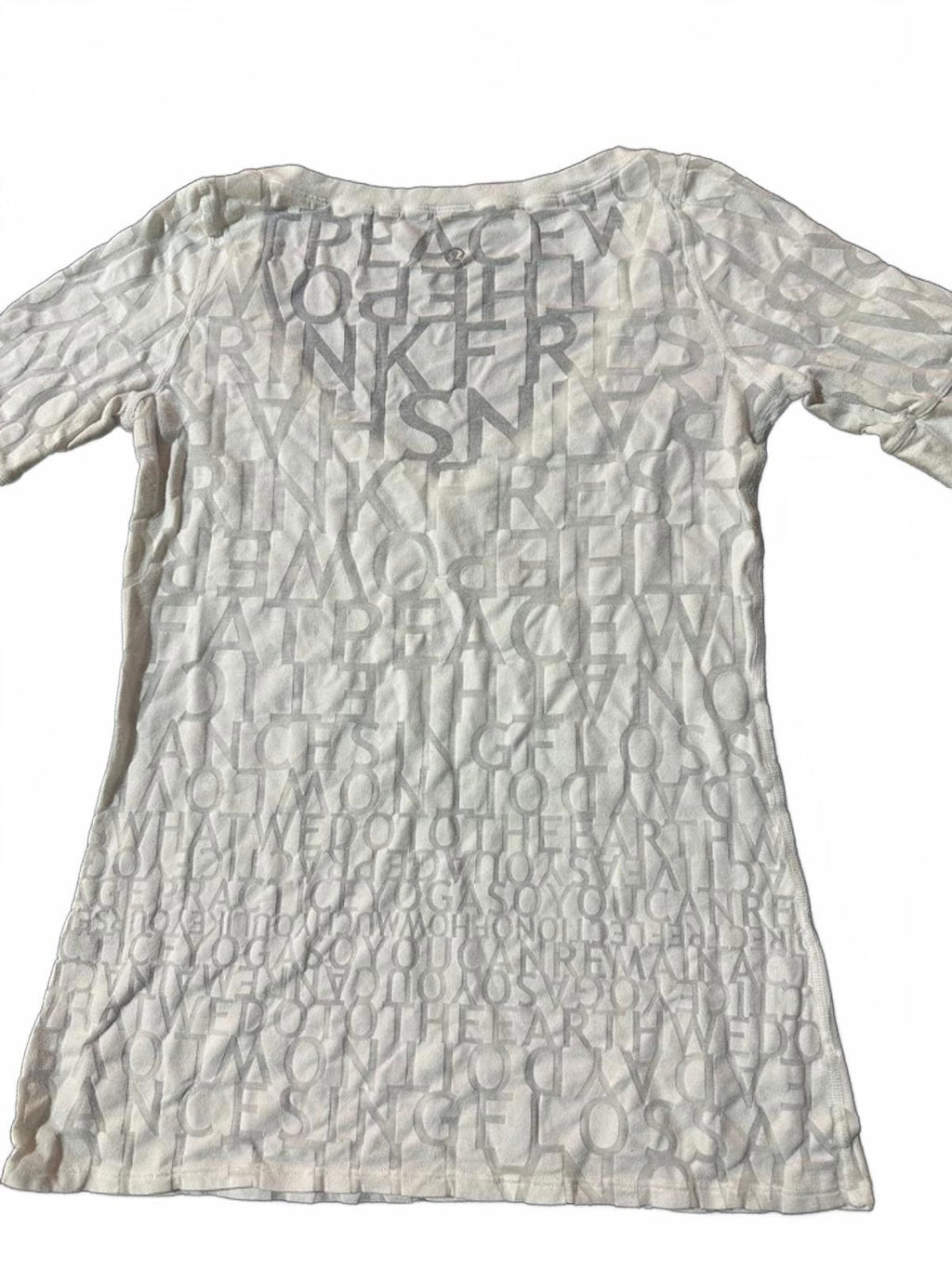 Lululemon White Textured Logo Tee Top