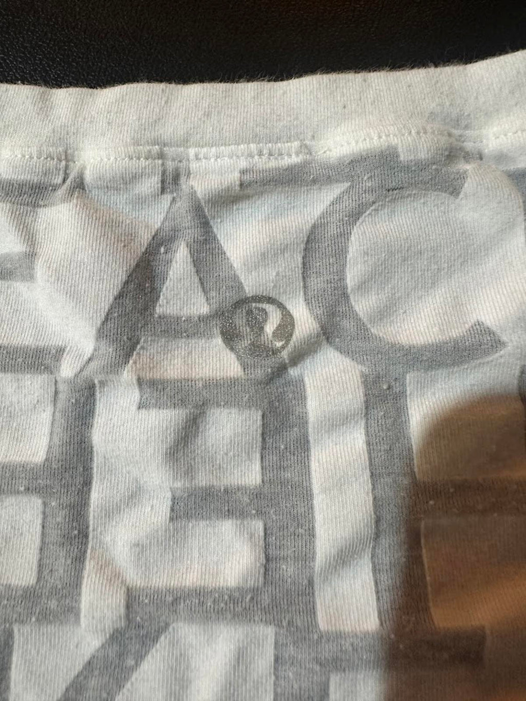 Lululemon White Textured Logo Tee Top