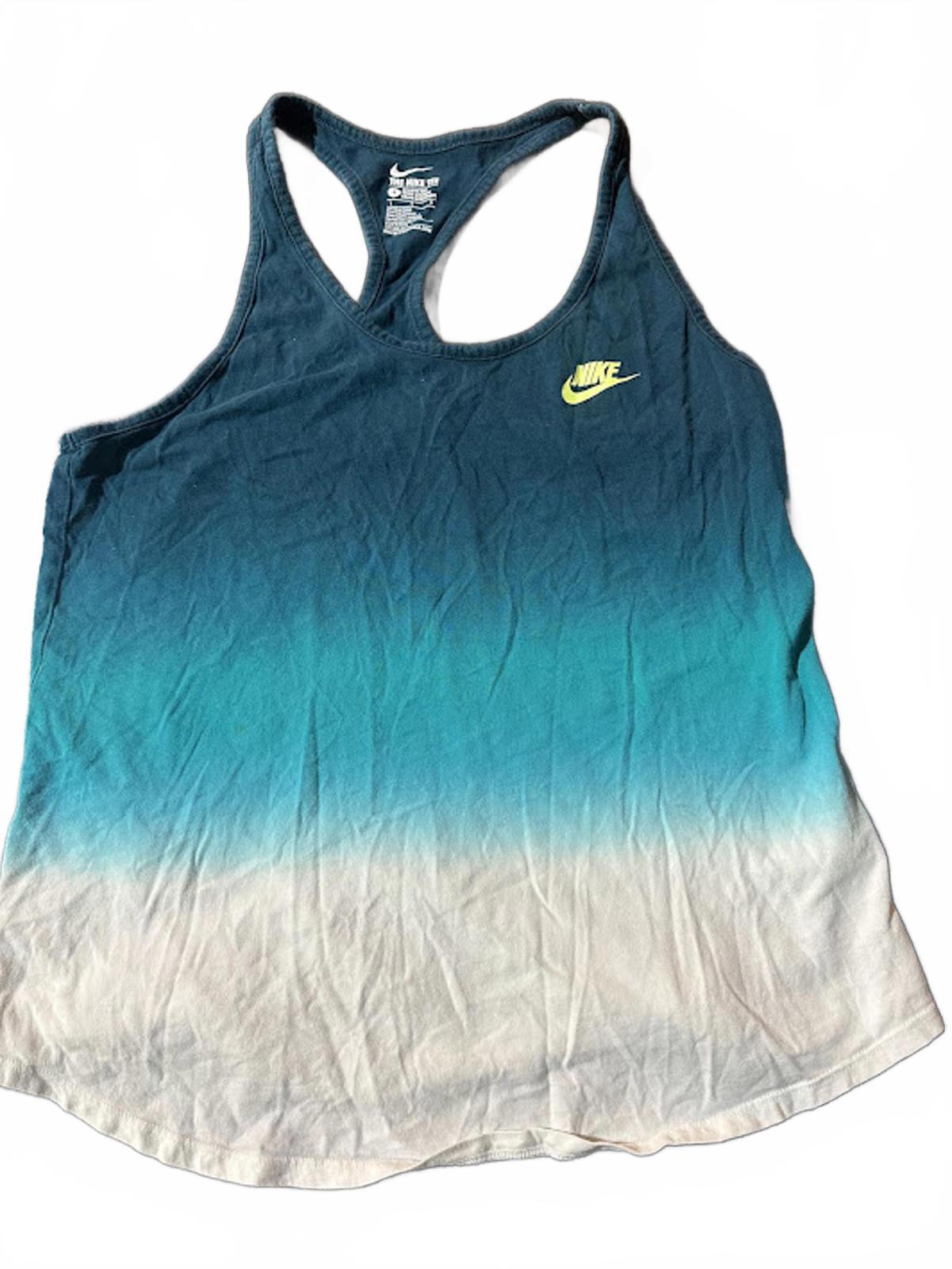 Nike Ombre Racerback Tank Blue White Large