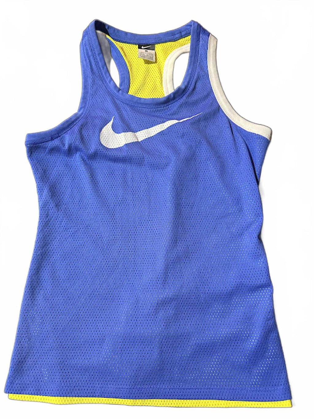 Nike Youth Mesh Tank Blue Yellow Large