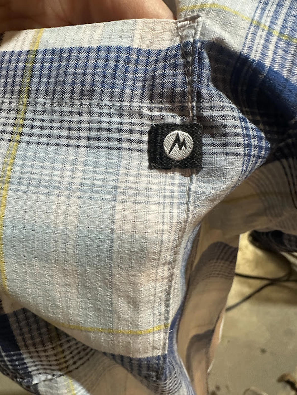 Marmot Plaid Short Sleeve Shirt Blue Large