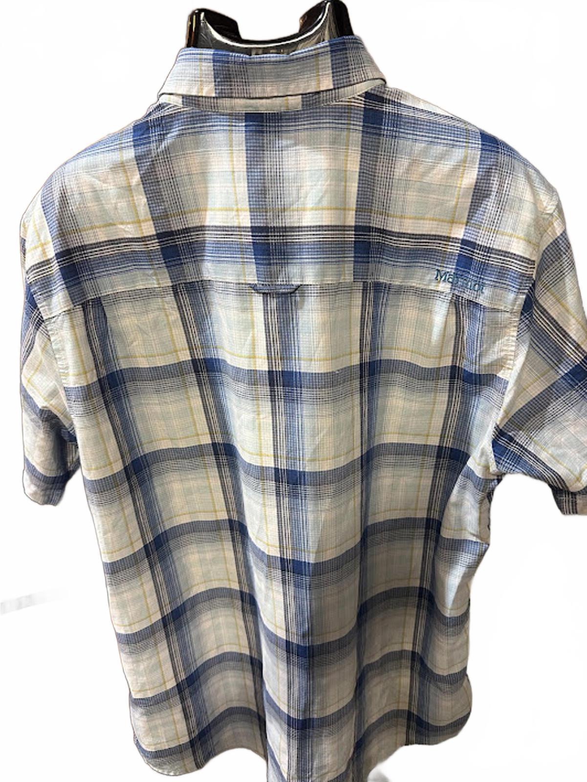 Marmot Plaid Short Sleeve Shirt Blue Large