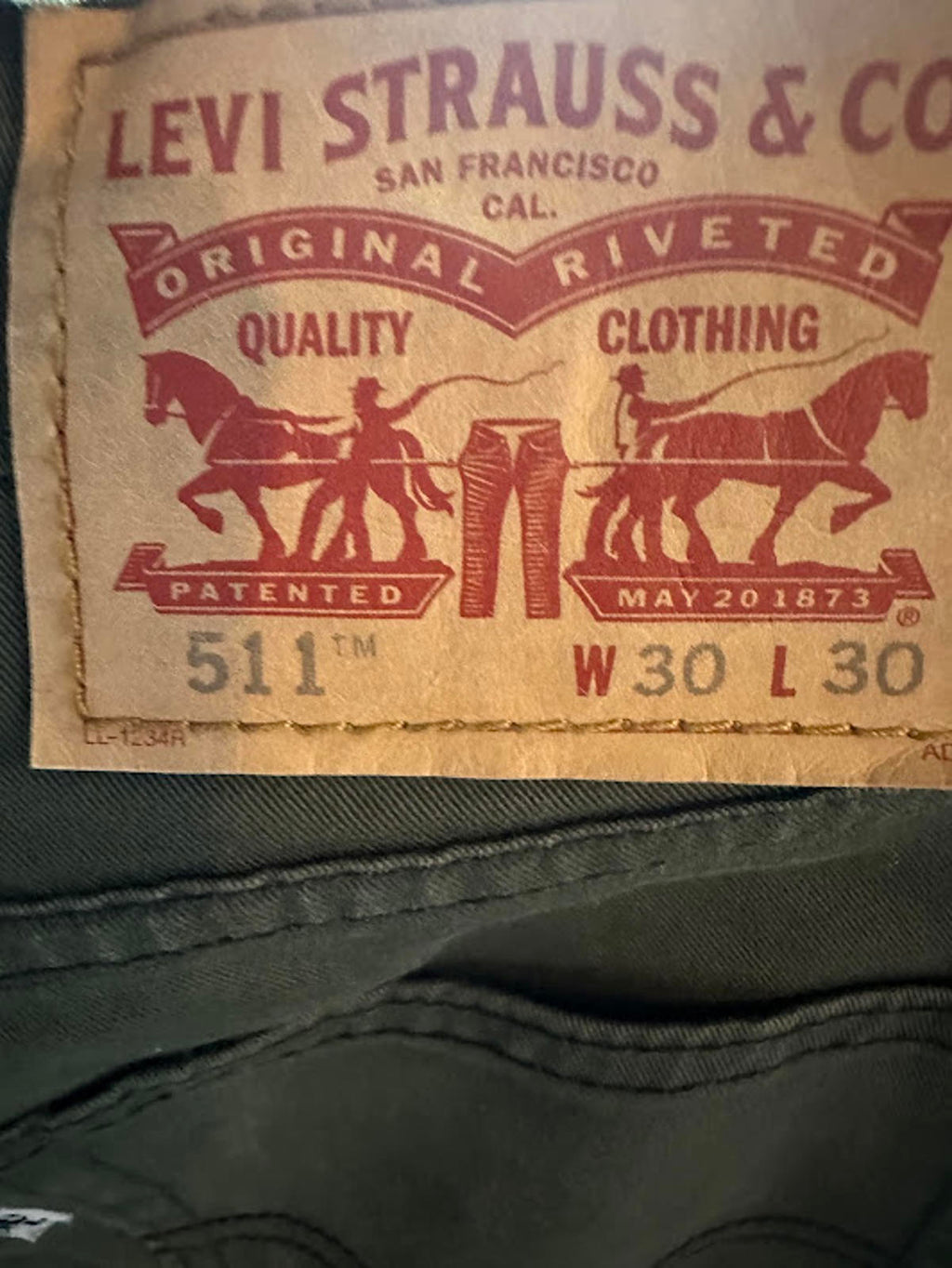 Levi’s 511 Slim Olive Green Jeans 30x30