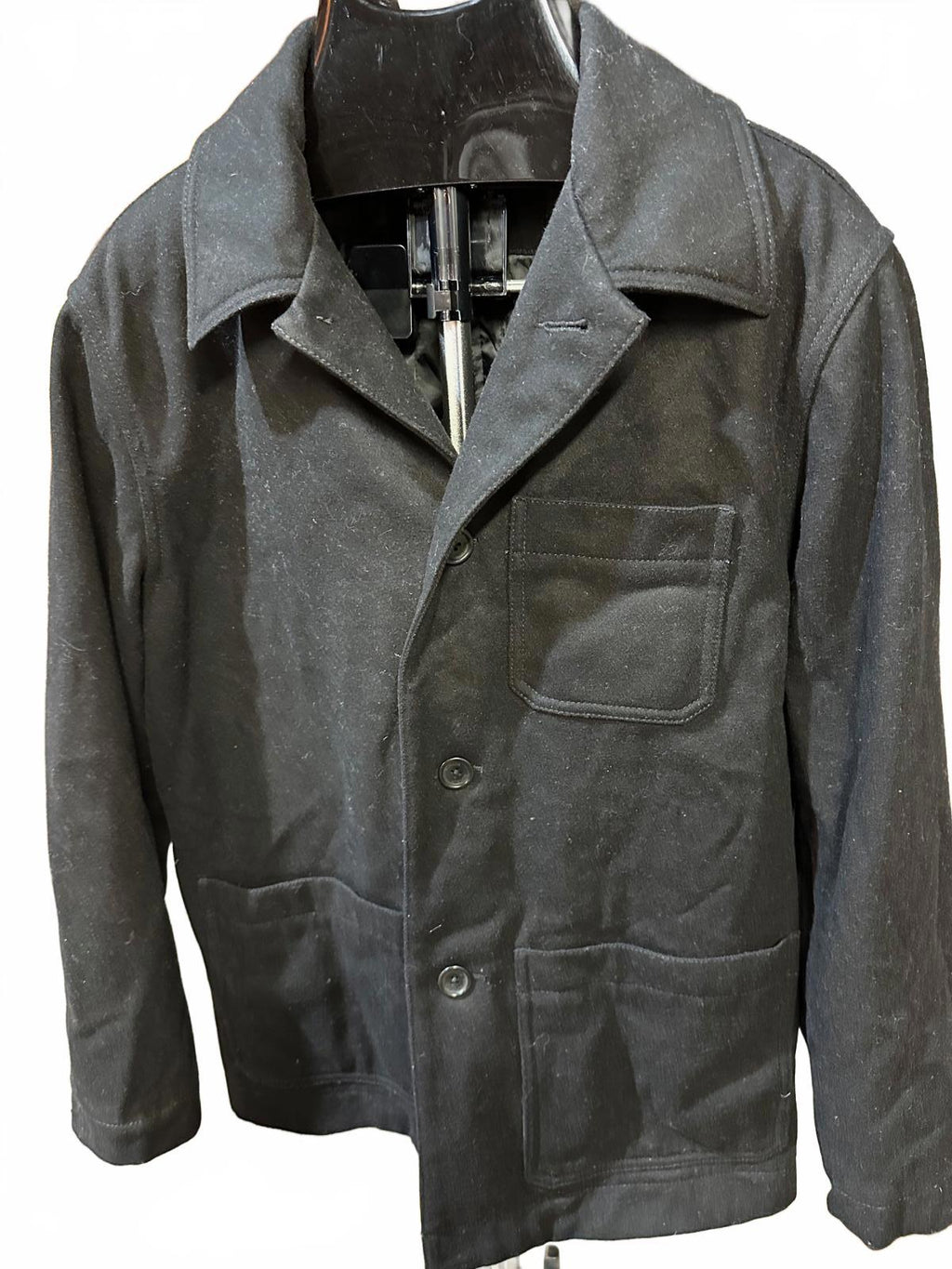 Banana Republic Wool Blend Car Coat Black Small Philippines Mid-Length Button