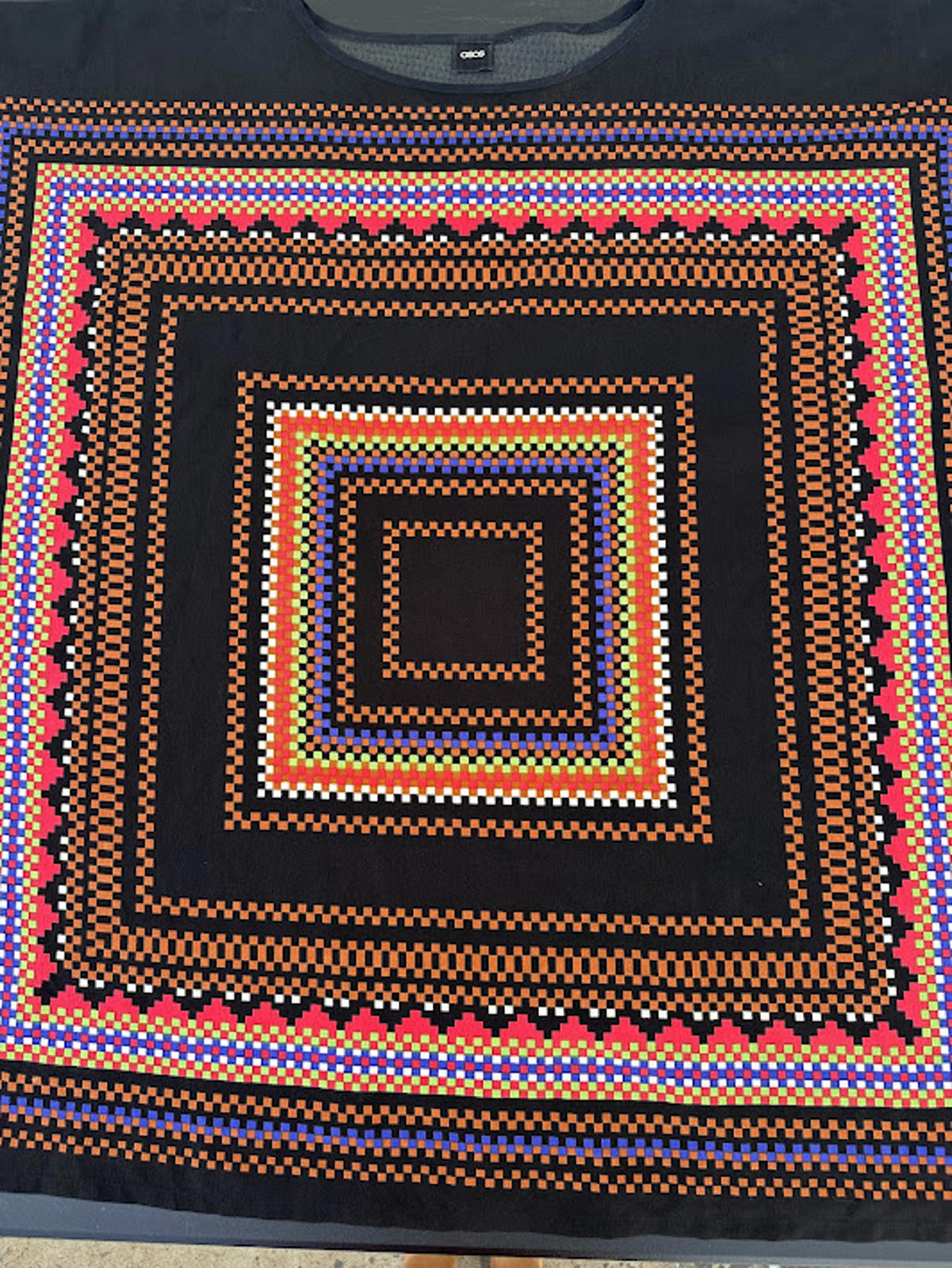 ASOS Tribal Print Poncho Black Multicolor