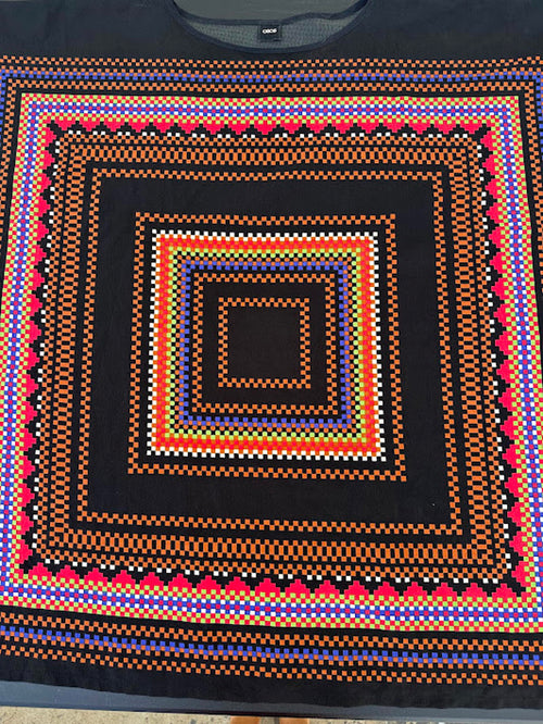 ASOS Tribal Print Poncho Black Multicolor
