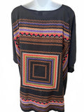 ASOS Tribal Print Poncho Black Multicolor