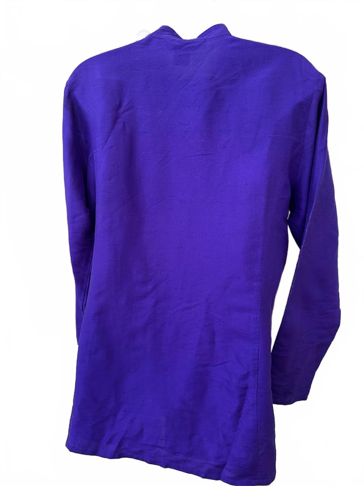 Melrose Studio Purple Silk Blouse Small