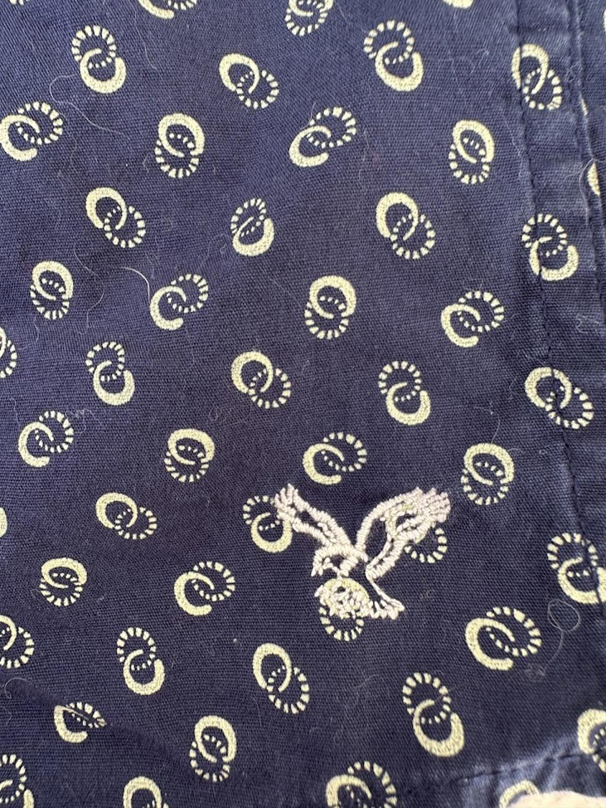 American Eagle Paisley Shirt XL Slim Fit Navy
