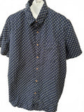 American Eagle Paisley Shirt XL Slim Fit Navy
