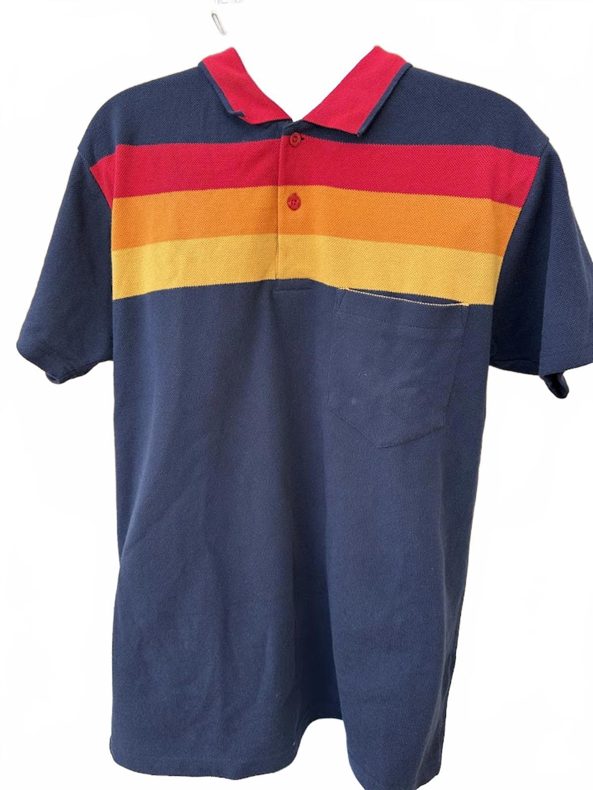 2 Vintage Polo Shirts Colorblock & Stripe L