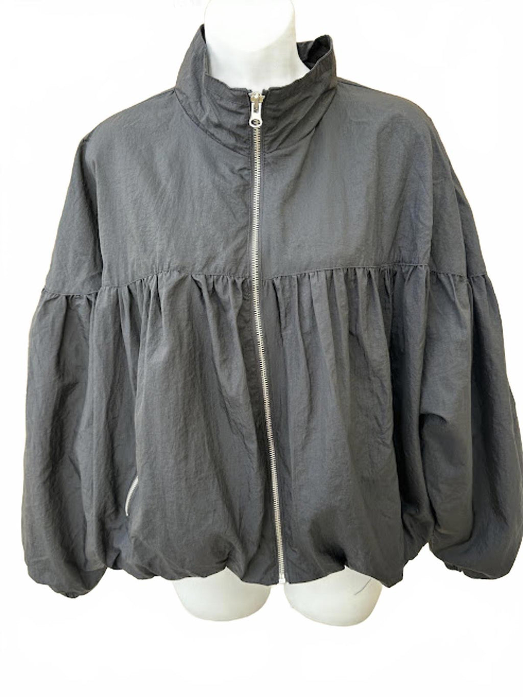 Free People Cropped Windbreaker Black Lined