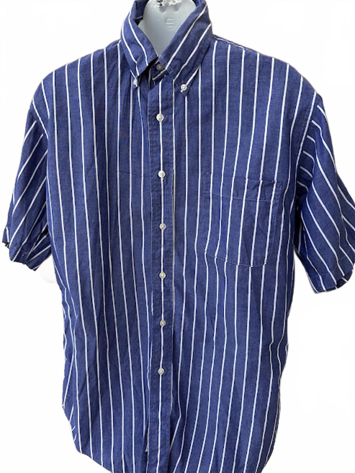 Brooks Brothers Blue Stripe Oxford Shirt M USA