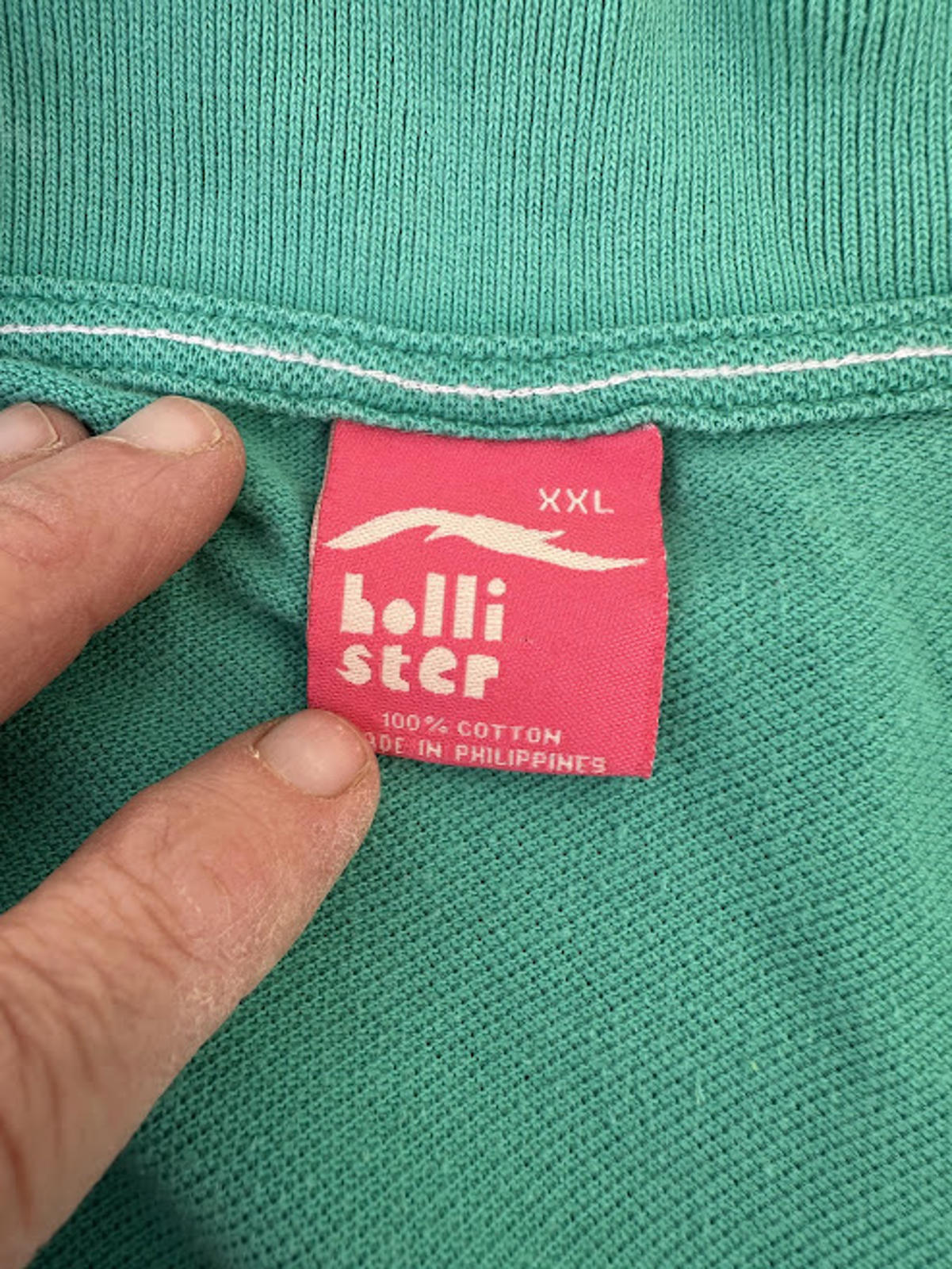Hollister Green Polo Shirt XXL Logo