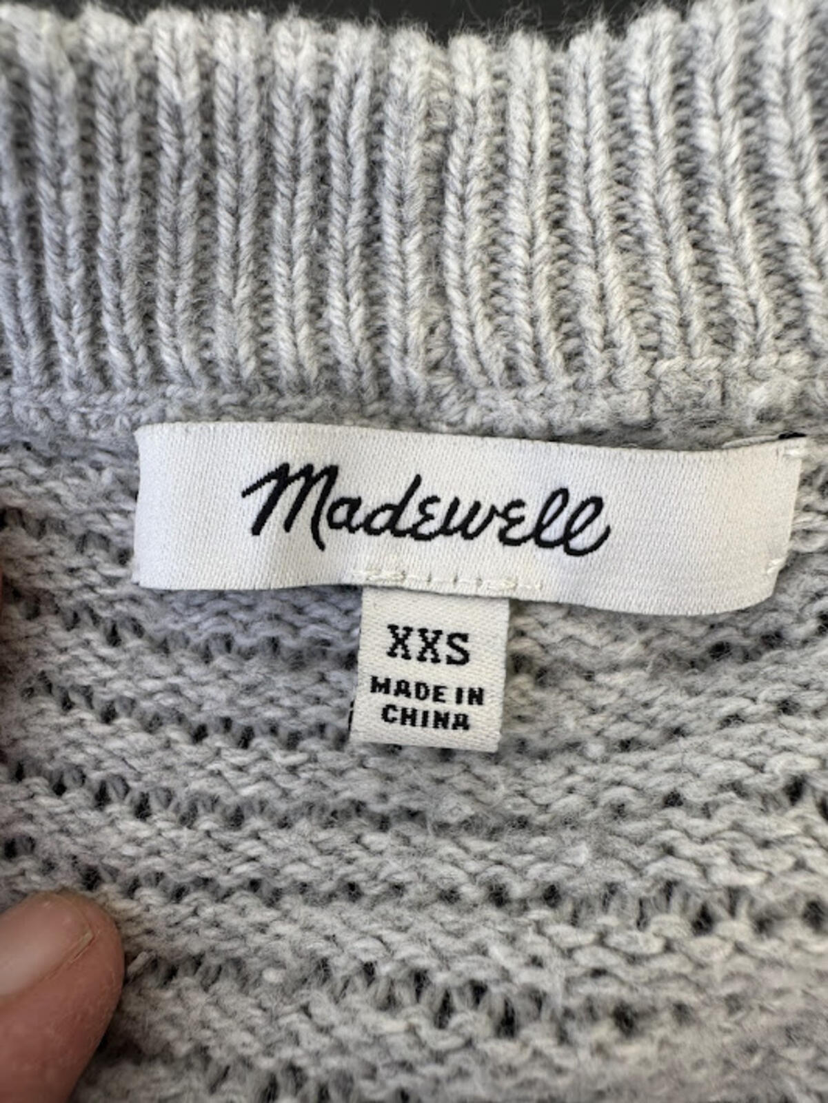 Madewell Gray Knit Open Cardigan XXS