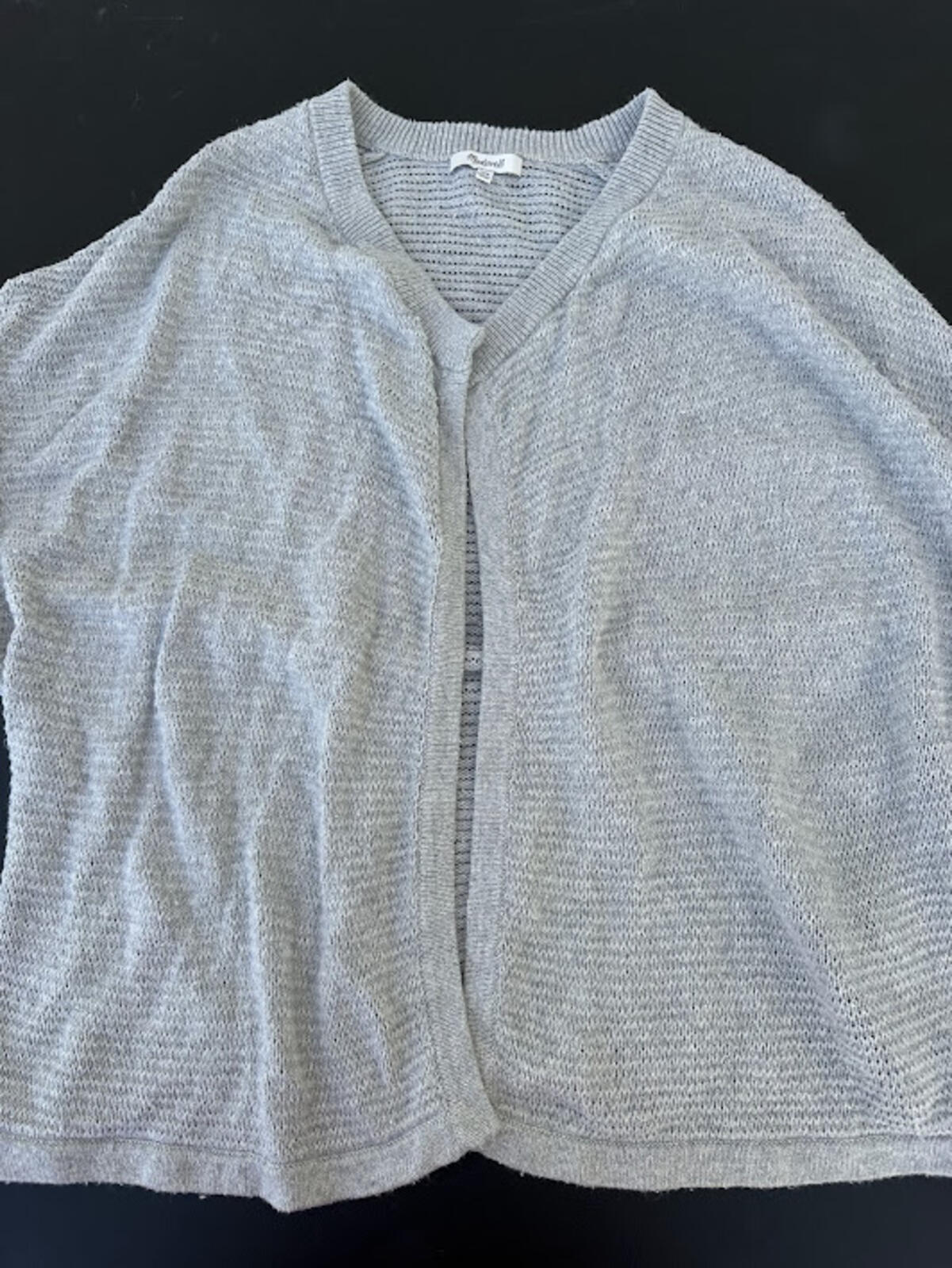 Madewell Gray Knit Open Cardigan XXS