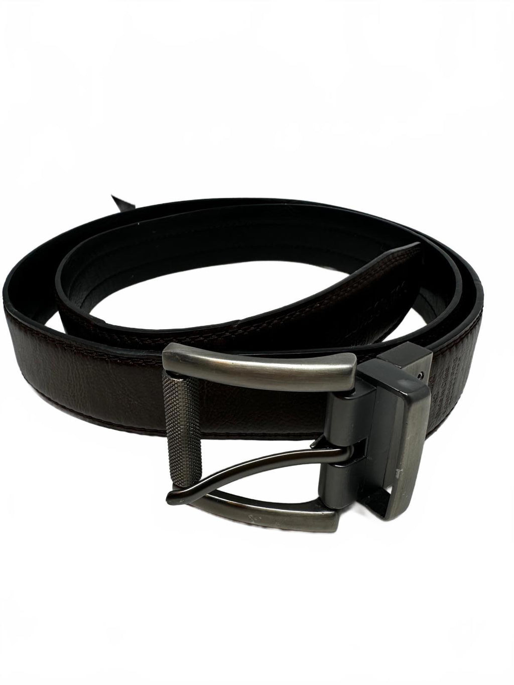 London Fog Men’s Reversible Leather Belt 42 Black Brown