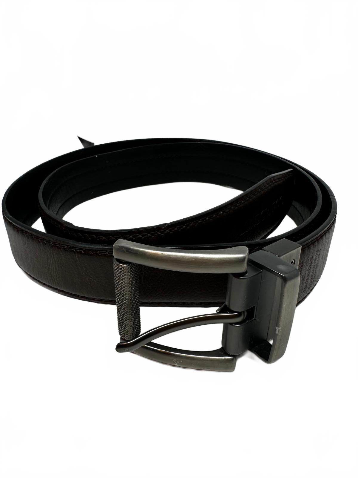 London Fog Men’s Reversible Leather Belt 42 Black Brown