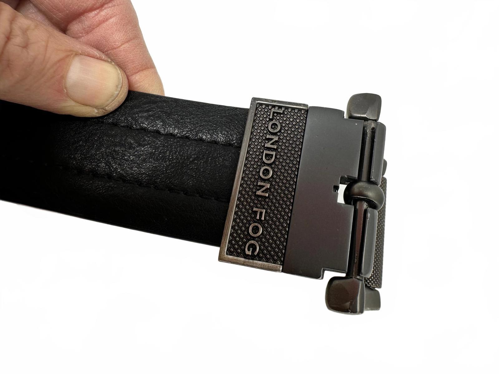 London Fog Men’s Reversible Leather Belt 42 Black Brown