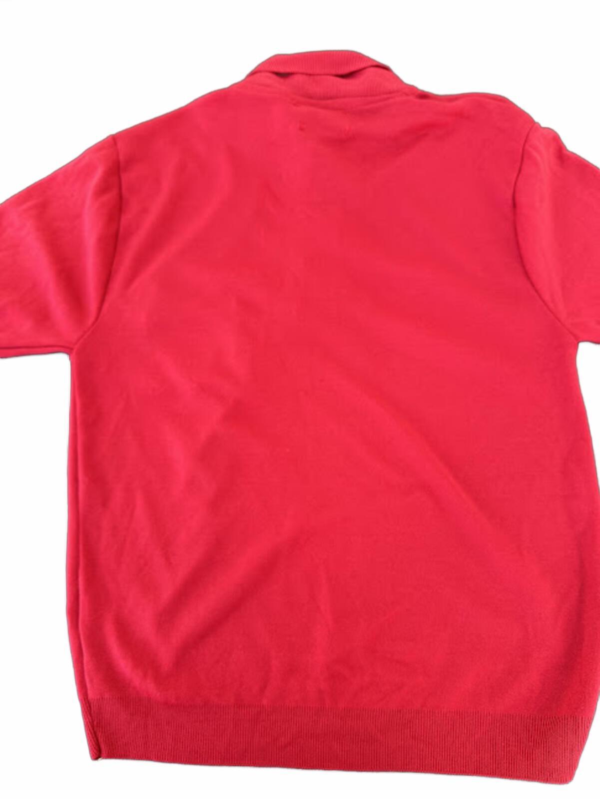 Vintage Banlon Knit Polo Shirt Red Mohawk L