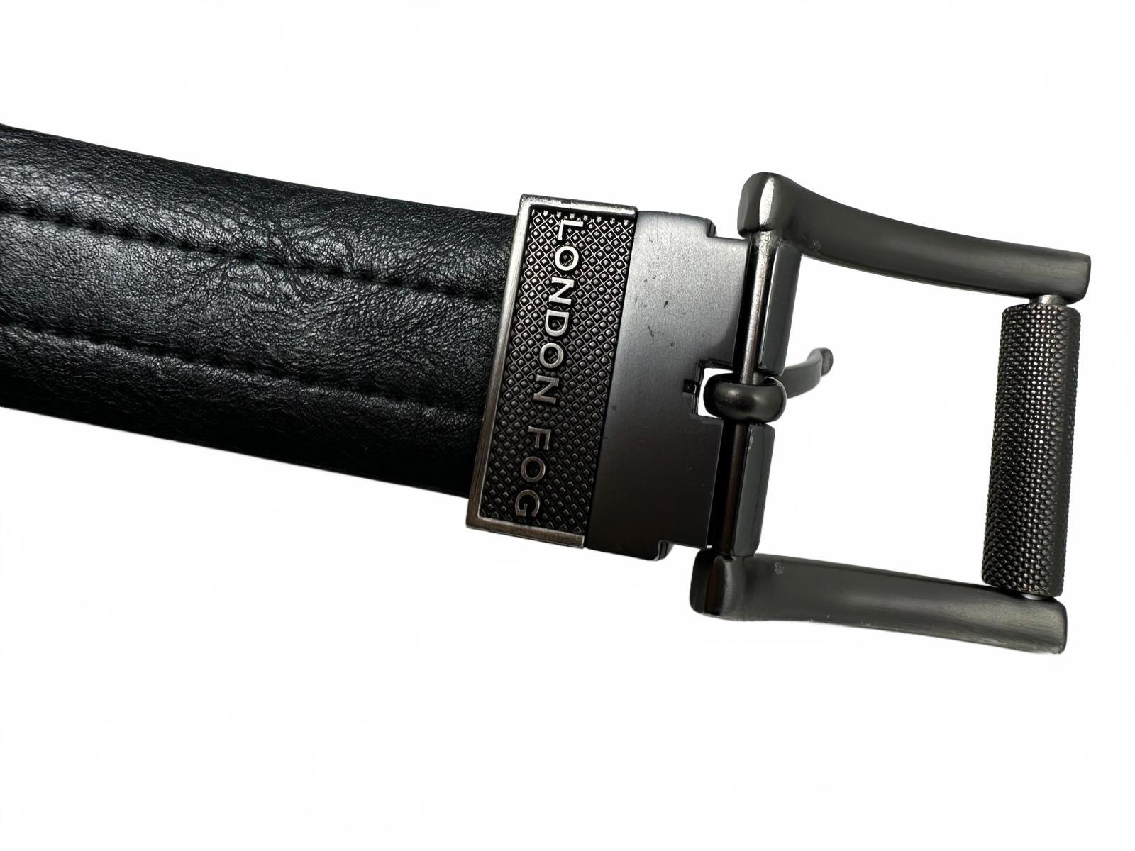London Fog Men’s Reversible Leather Belt 42 Black Brown