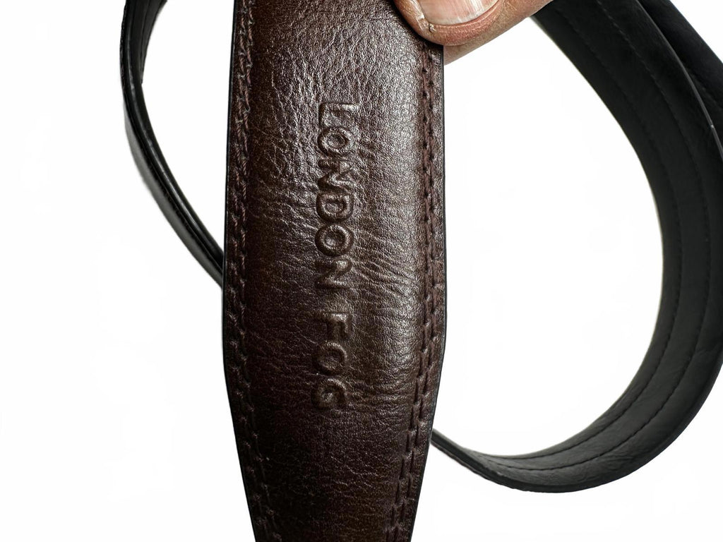 London Fog Men’s Reversible Leather Belt 42 Black Brown