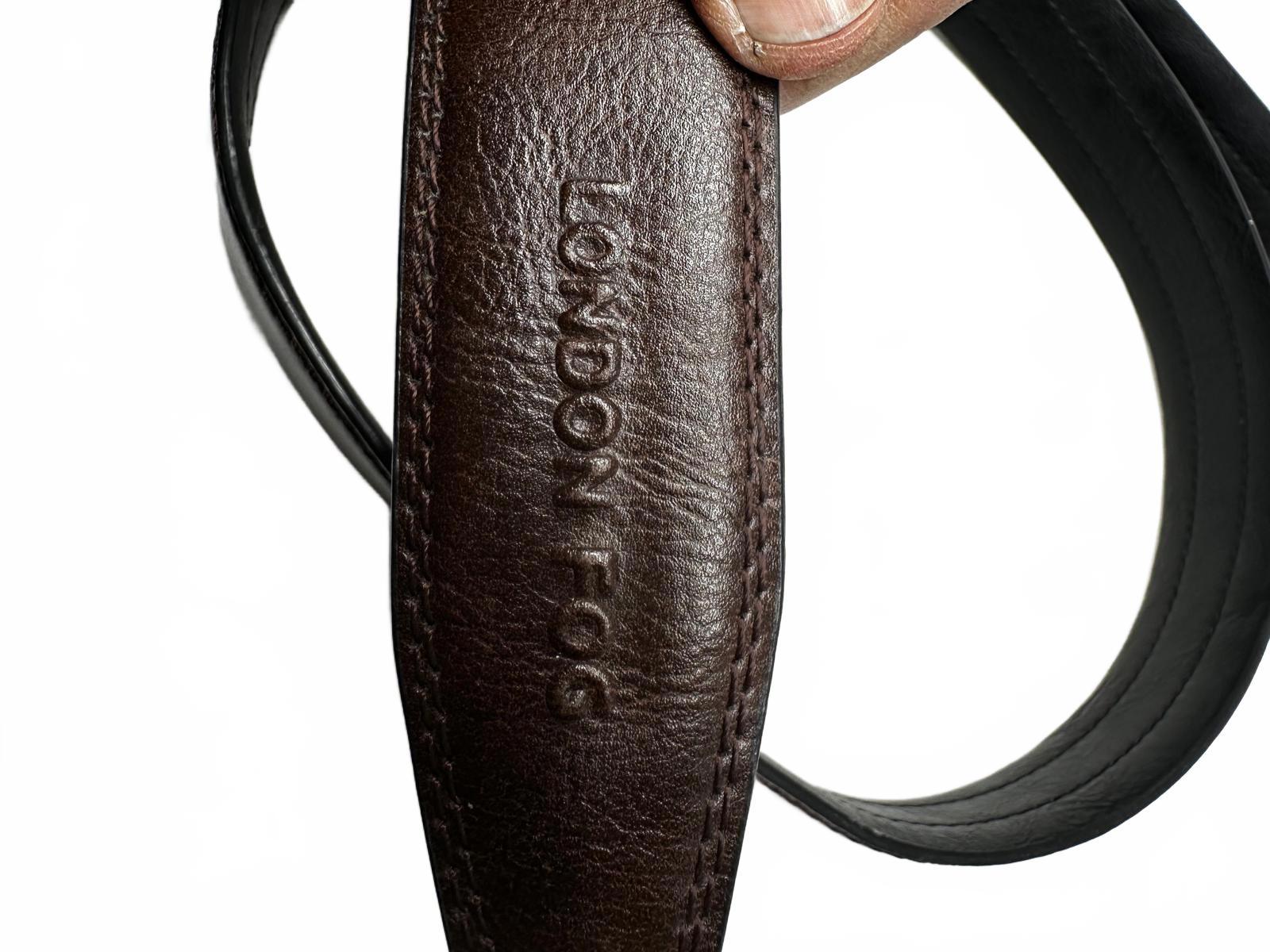 London Fog Men’s Reversible Leather Belt 42 Black Brown